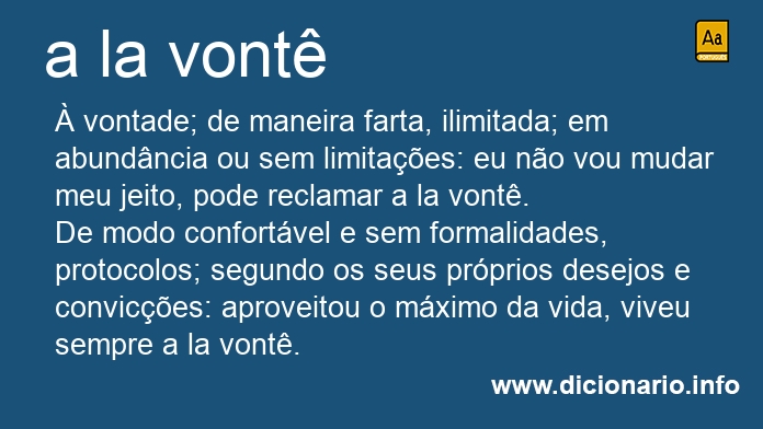Significado de a la vont