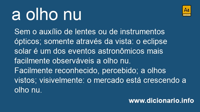 Significado de a olho nu