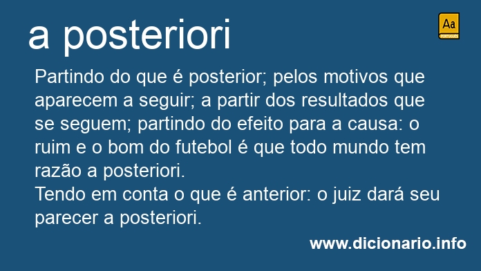 Significado de a posteriori