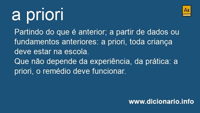 Significado de a priori