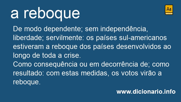 Significado de a reboque