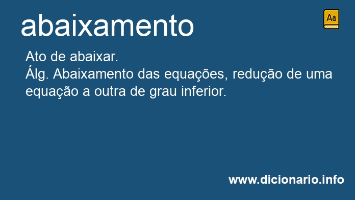 Significado de abaixamento