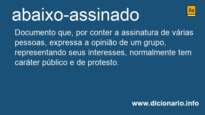 Significado de abaixo-assinado