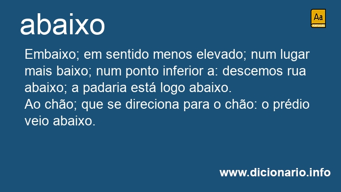 Significado de abaixo