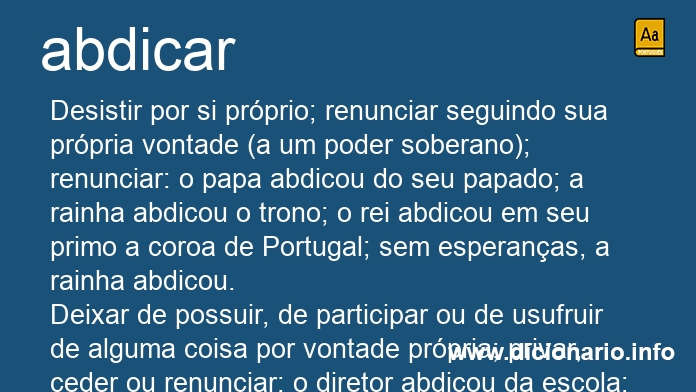Significado de abdiquem