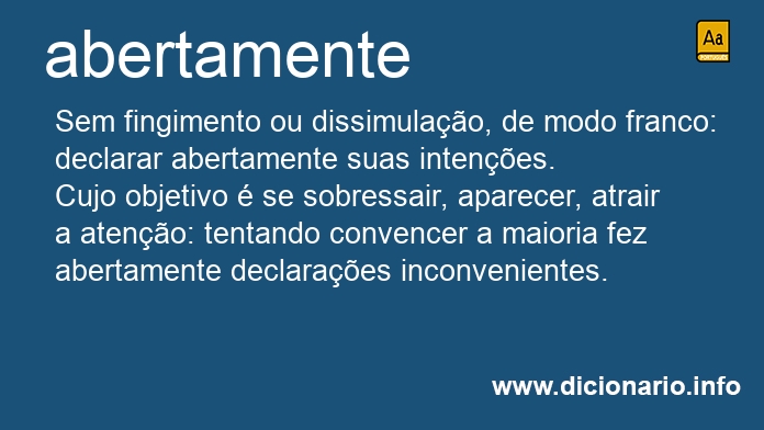 Significado de abertamente