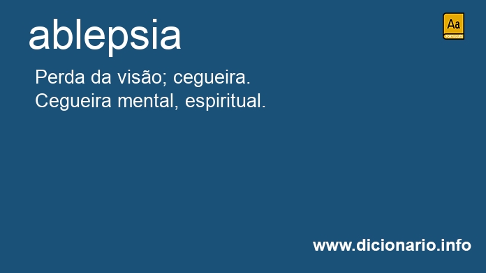 Significado de ablepsia