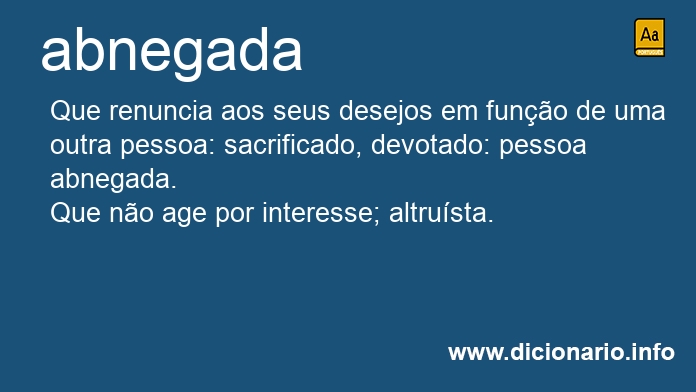 Significado de abnegada