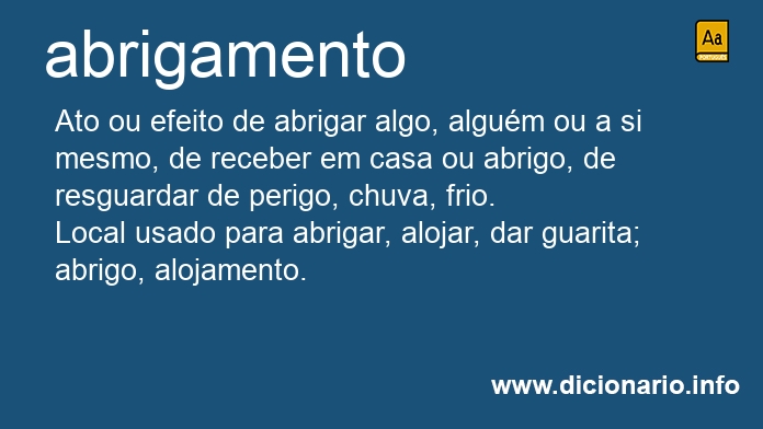 Significado de abrigamento