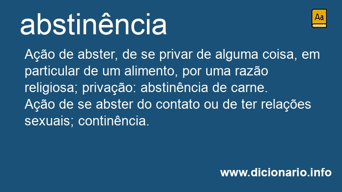 Significado de abstinncia