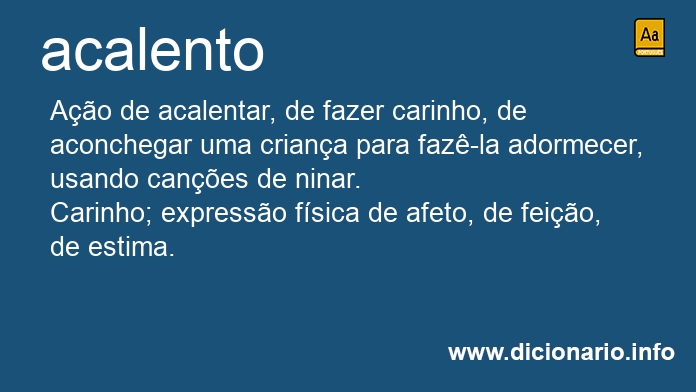 Significado de acalento