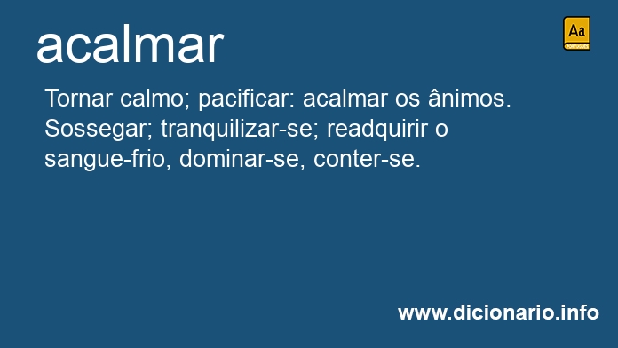 Significado de acalmar