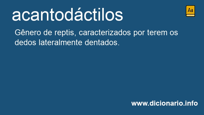 Significado de acantodctilos