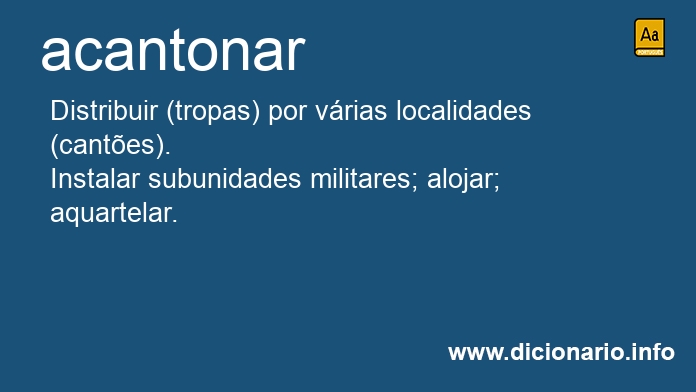 Significado de acantonar