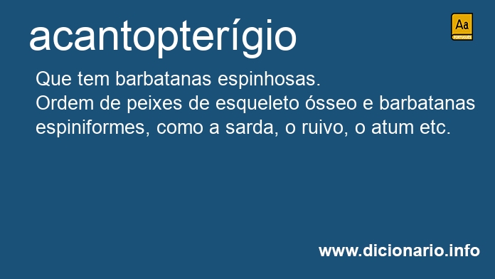Significado de acantoptergios