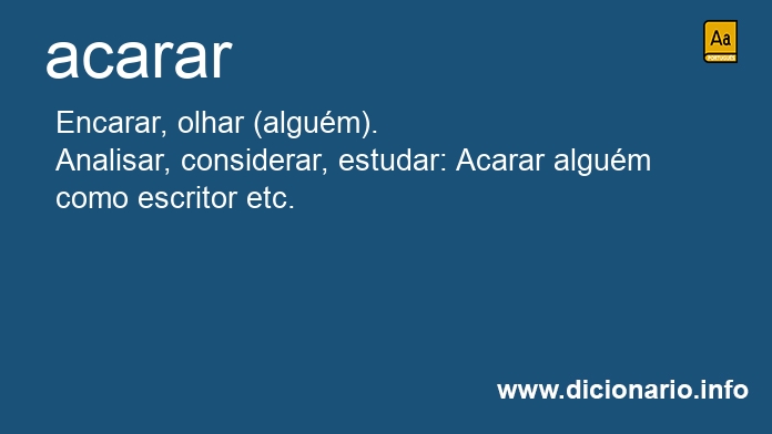 Significado de acarar