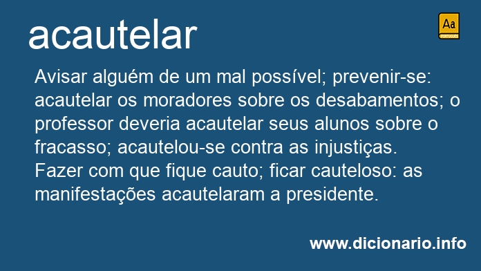 Significado de acautelar