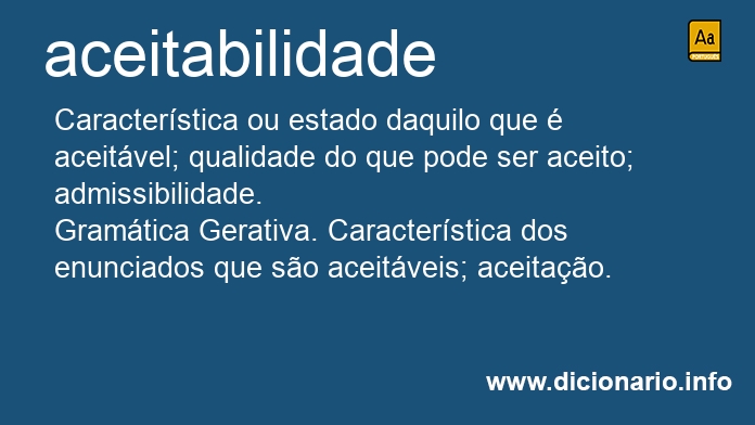 Significado de aceitabilidade