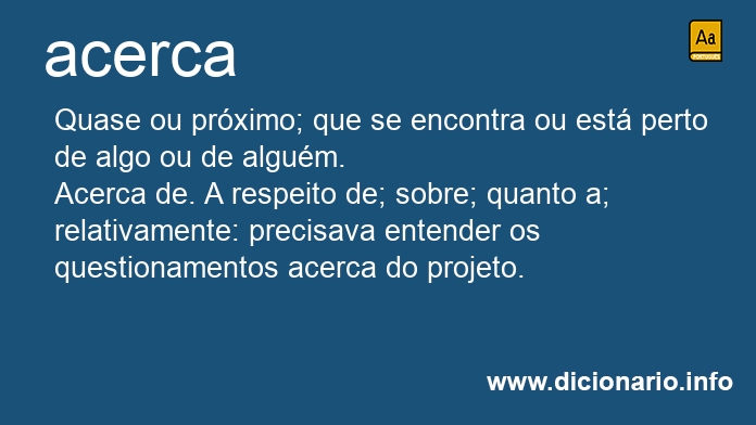 Significado de acerca