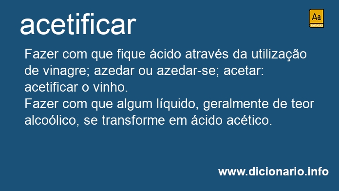 Significado de acetificas
