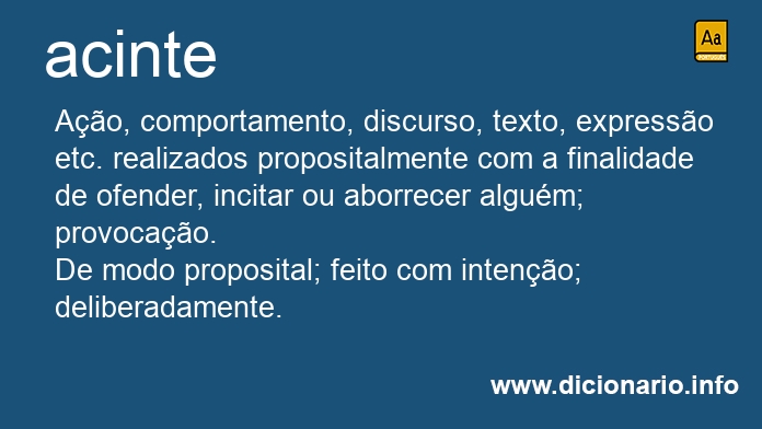 Significado de acinte