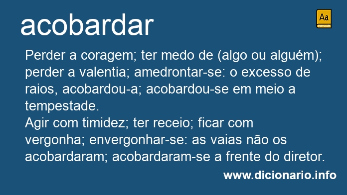 Significado de acobarda