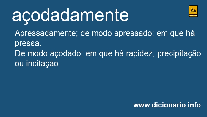 Significado de aodadamente