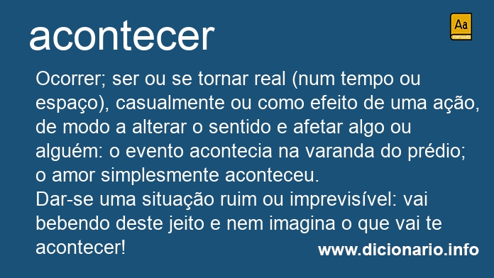 Significado de acontecer