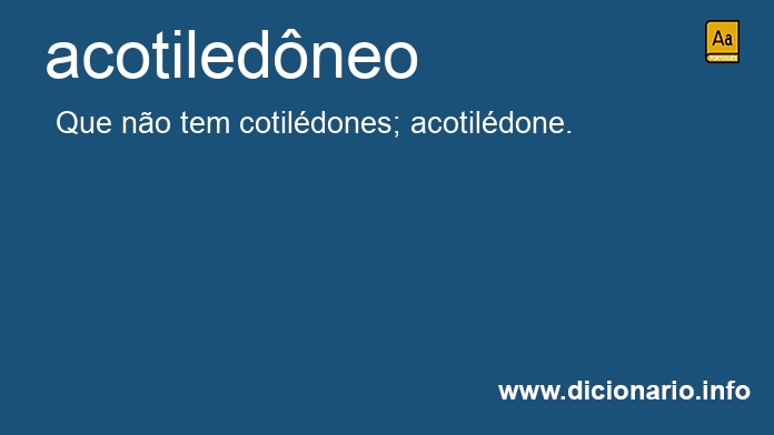 Significado de acotiledneo