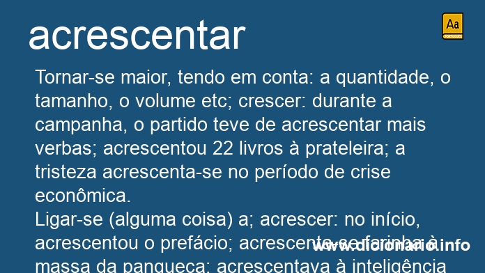 Significado de acrescenta