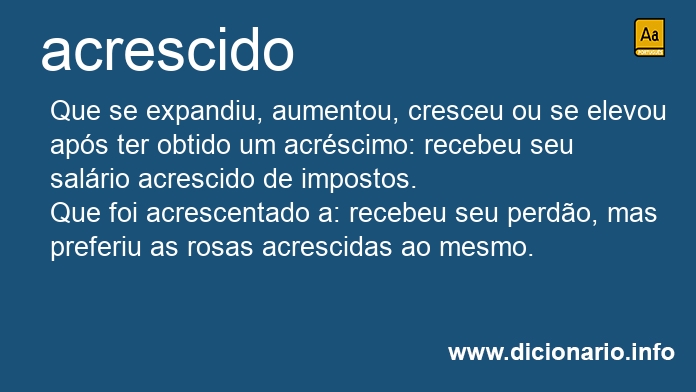 Significado de acrescido