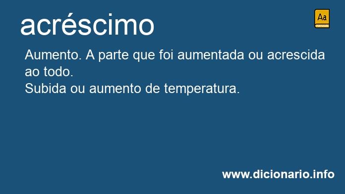 Significado de acrscimo