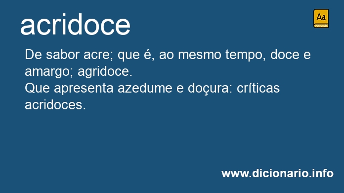 Significado de acridoce