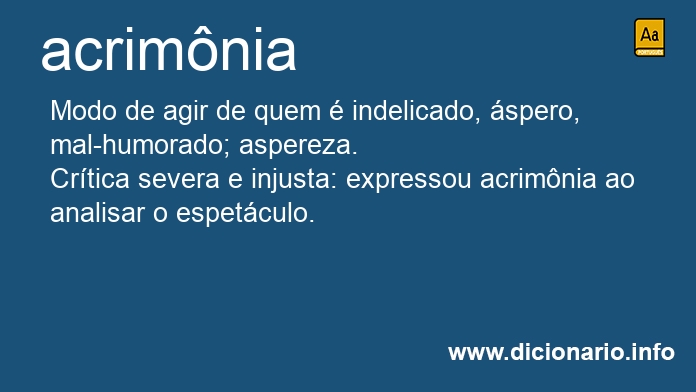 Significado de acrimnia