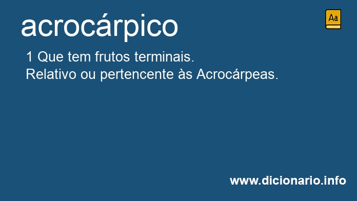 Significado de acrocrpico