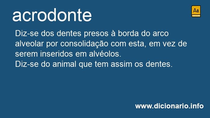 Significado de acrodonte