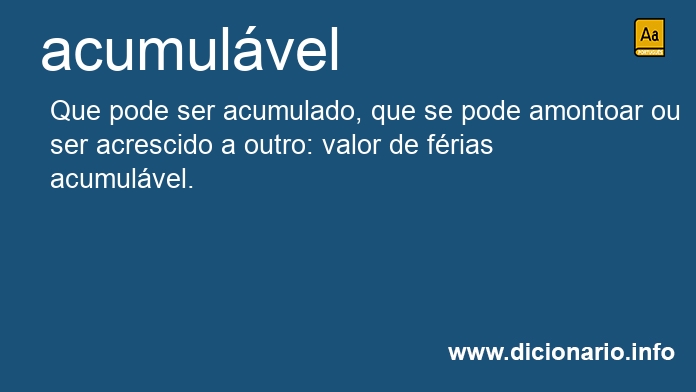 Significado de acumulvel