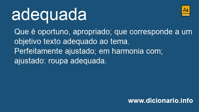 Significado de adequada