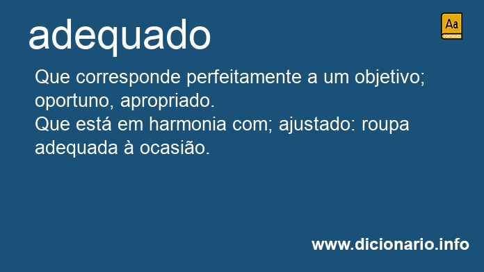 Significado de adequado