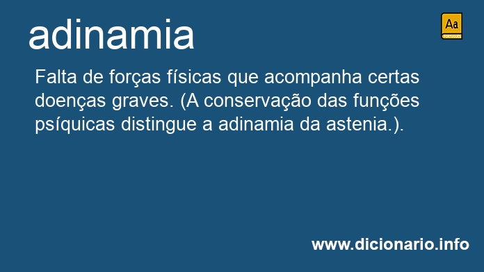 Significado de adinamia