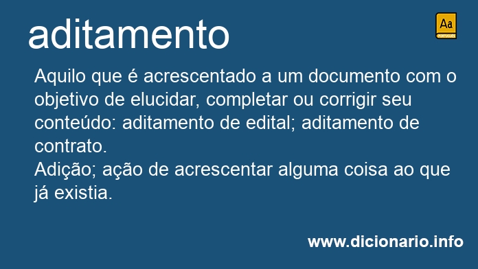 Significado de aditamento