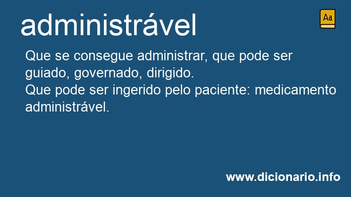 Significado de administrvel