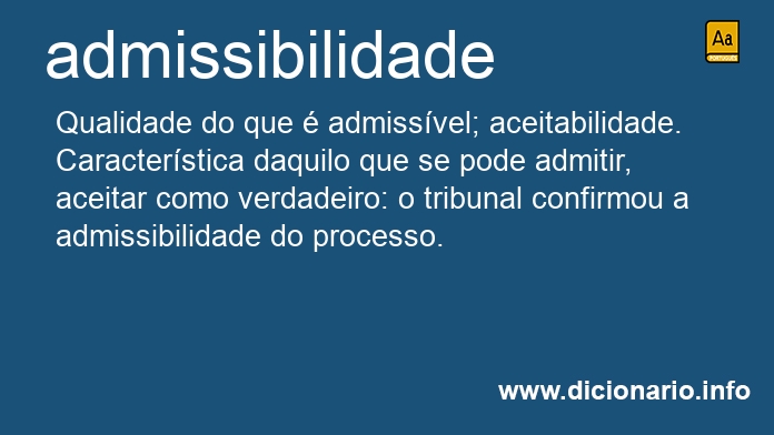Significado de admissibilidade