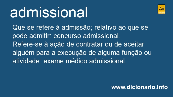 Significado de admissional