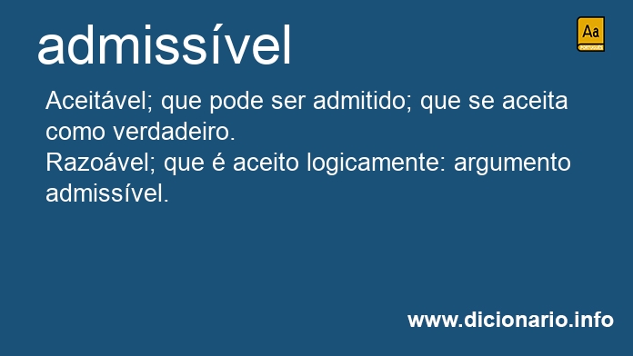 Significado de admissveis