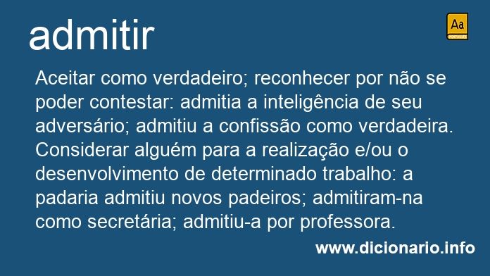 Significado de admitiu