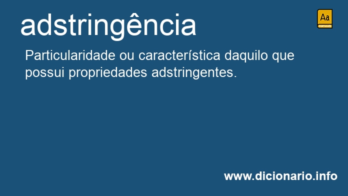 Significado de adstringncia