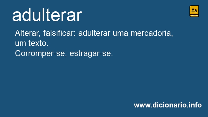 Significado de adulterar