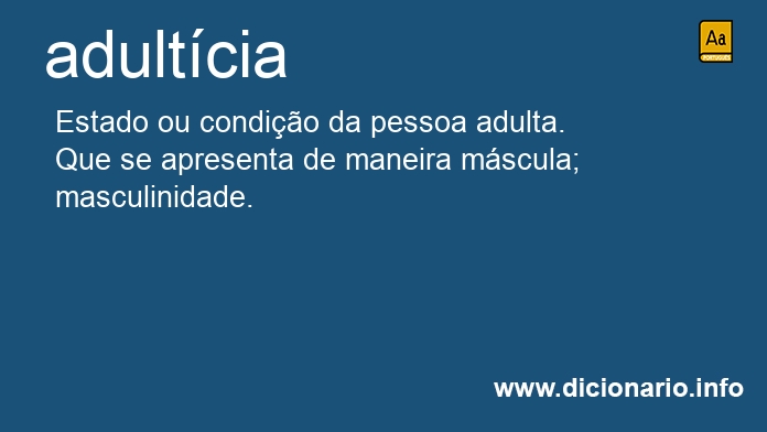 Significado de adultcia