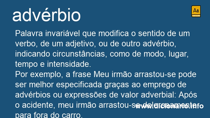 Significado de advrbio